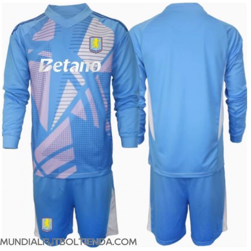 Camiseta Aston Villa Portero Tercera Equipación Replica 2024-25 para niños mangas largas (+ Pantalones cortos)